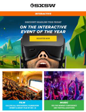 Campaign Monitor Customer SXSW Event Announcement Email