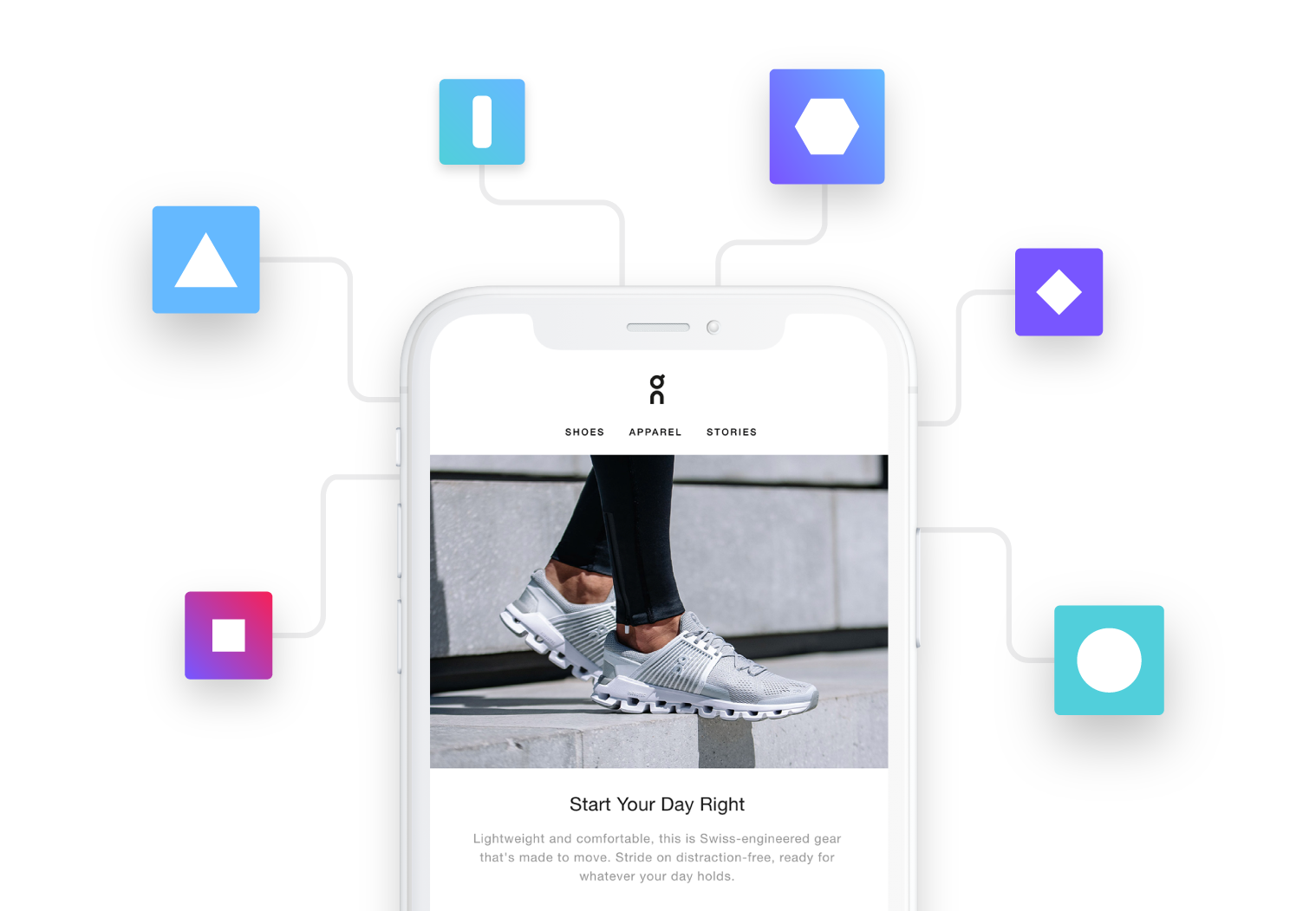 Retail email example, with personalization powered by data from top integrations.
